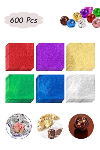 Generic 600 Pieces Chocolate Aluminum Foil Wrappers Food Grade Foil Wrapping ...