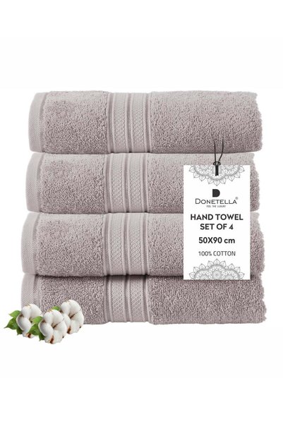Generic Premium 100 % Combed Cotton 4-Pcs Hand Towel Set (50 X 90 CM) 600 GSM...