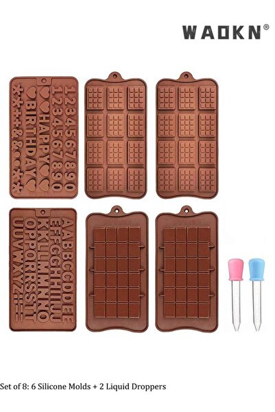 Generic 8 Pieces Complete Set Including 6 Silicone Candy Molds & 2 Liquid Dro...