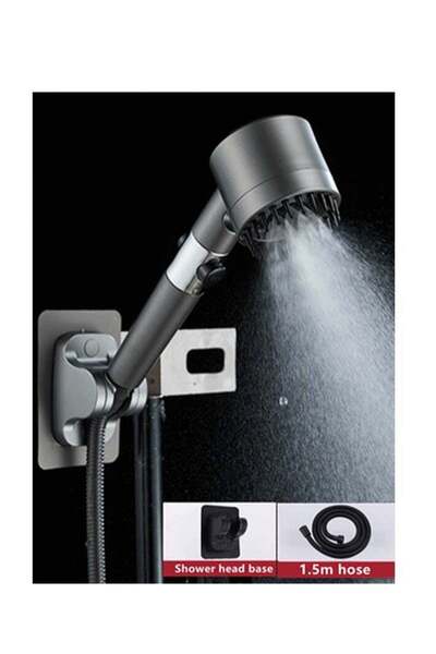 Generic 1-Set Bathroom Shower Head Set ABS Gun Grey/Black 25x6x2 Centimeter