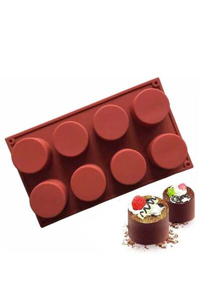 Generic 8 Cavity Round Silicone Cake Mold Chocolate Covered Cookie Mould Past...