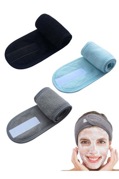 Generic Spa Facial Headband 3pcs, Microfiber Headbands, Non-slip Adjustable S...