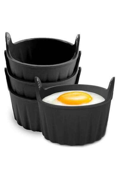 Generic 4 PCS Air Fryer Egg Poacher Nonstick Silicone Ramekins Egg Bites Mold...