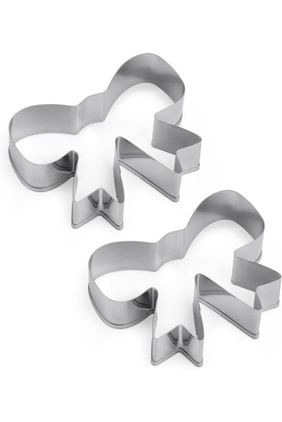 Generic 2pcs Mini Stainless Steel Bow Cookie Cutters – Cute Bowknot Shaped Bi...