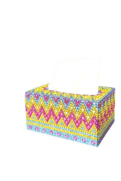 Generic Handmade diy5D diamond painting paper towel box, suitable for bathroo...