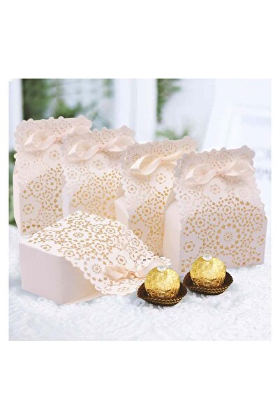 Generic Party Favor Box Floral Favor Boxes 50 Pieces Mini White Paper Laser C...