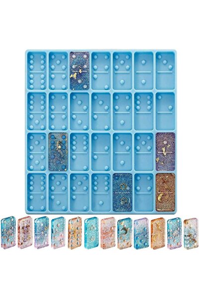 Generic Dominoes Mold, 28 Cavities Silicone Mold for Epoxy, Resin, and Candy ...