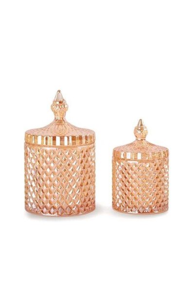 Generic 2 Pack Holder Glass Apothecary Jars with Lids Bathroom Storage Organi...