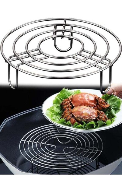 Generic Stainless Steel Round Steam Rack Trivet Steamer Cookware Accessory