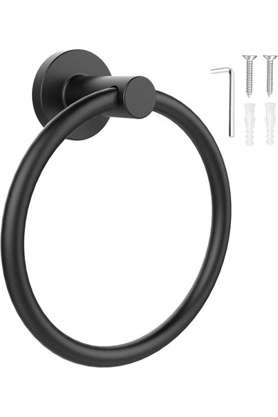 Generic Matte Black Stainless Steel Wall-Mounted Towel Holder – Heavy Duty To...