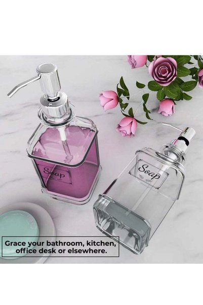 Generic 2-Piece 550ml Glass Lotion Dispenser Set Liquid Soap Dispenser Press ...