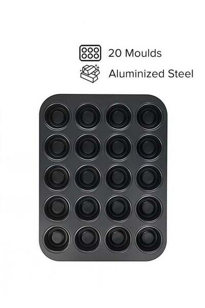Generic 20 Hole Tea Cake Pan, Aluminized Steel Cupcake Baking Tray, Oven Safe...
