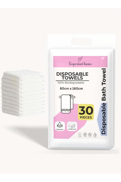 Generic 30-Pack Extra Large Disposable Towels 80x160cm, Non-Woven Highly Abso...