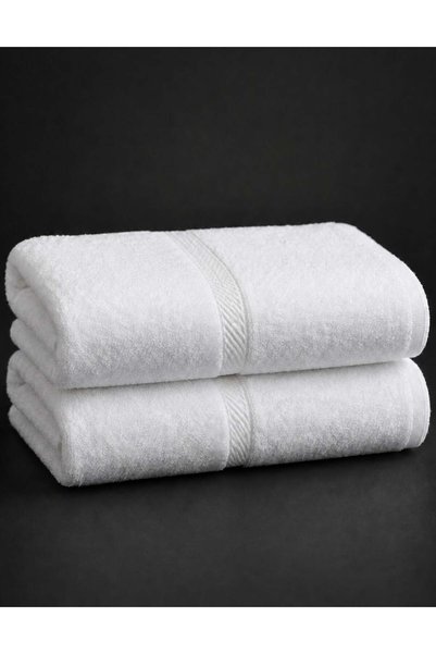 Generic 2-Pc Cotton Bath Towel 70x140cm Premium Bath Towel White 500 GSM Quic...