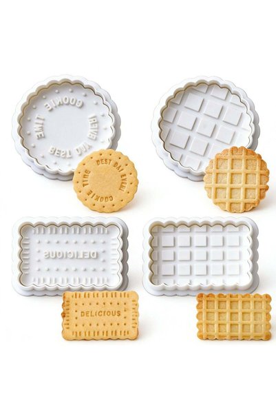 Generic Cookie Stamps Set, 4 Pcs Cookie Press Mold, 3D Classic Cookie Cutter ...