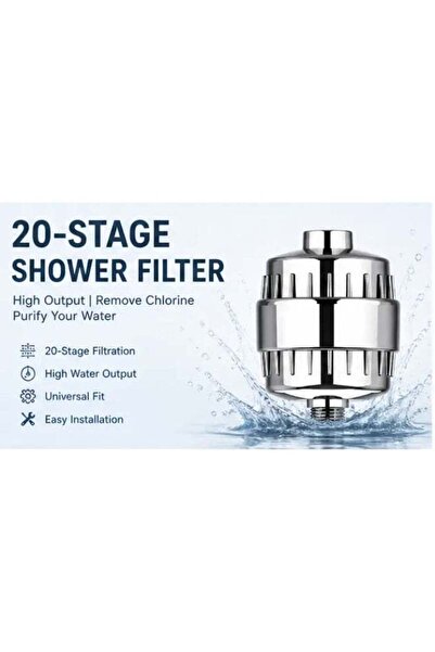 Generic 20-Stage High Density Shower Filter, Chlorine & Heavy Metal Removal W...