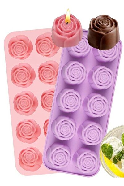 Generic 2Pcs Rose Chocolate Mold 20 Cavity Silicone Roses Molds for Chocolate...