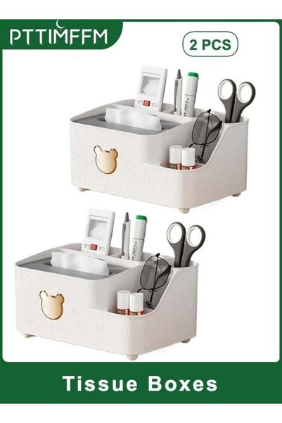 Generic 2 Pcs Tissue Box, Modern Multifunctional Plastic Facial Tissue Holder...