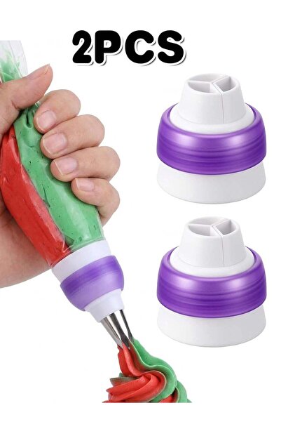 Generic 2 Pack Couplers for Piping Bags 3 Color Plastic Piping Couplers Adapt...