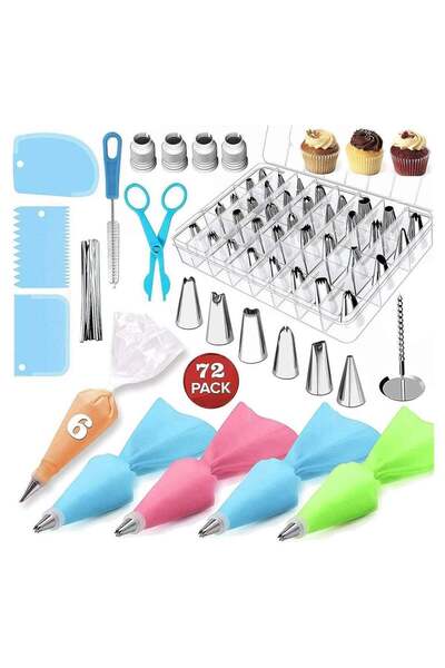 Generic 72 Piece Cake Decorating Set, Piping Bags and Nozzles Cake Decorating...