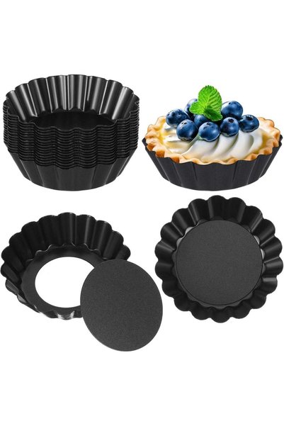 Generic 6 Pcs Egg Tart Molds, 3inch Mini Tart Pans with Removable Bottom, Non...