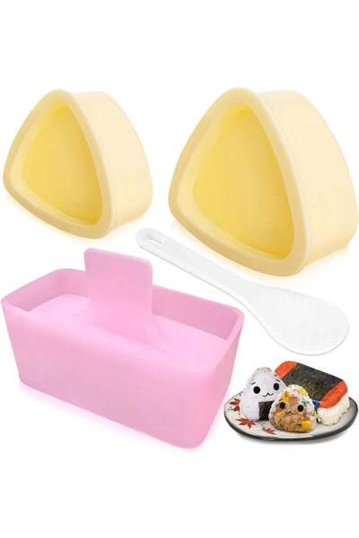 Generic Triangle Rice Ball Maker Kit - 4 Piece Sushi Mold Set for Kids' Lunch...