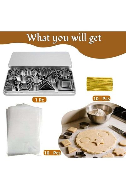 Generic 30PCS Mini Cookie Cutter Set, Small Stainless Steel Biscuit Mold with...