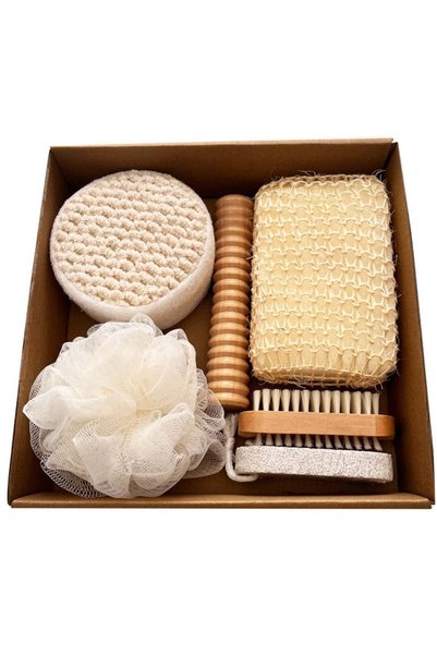 Generic 6Pcs Bath Spa Gift Set, Bath Set Body Brush for Dry or Wet, Natural S...