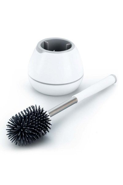 Generic Silicone Toilet Brush and Holder Set with Long Handle for Bathroom, C...