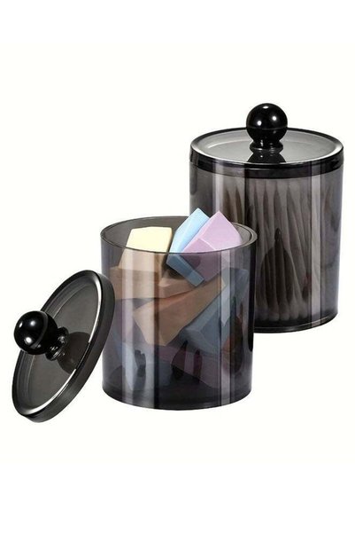 Generic 2Pcs Cotton Swab Dispenser With Lid | Desktop Organizer Storage Canis...