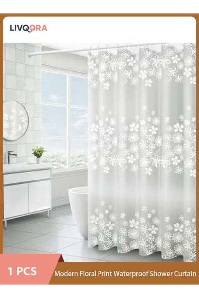 Generic 1Pcs Shower Curtain, Modern Floral Print Waterproof Shower Curtain, A...
