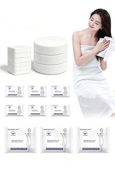 Generic 9 Pack Disposable Compressed Towel Set (3 Bath Towels + 6 Face Towels...