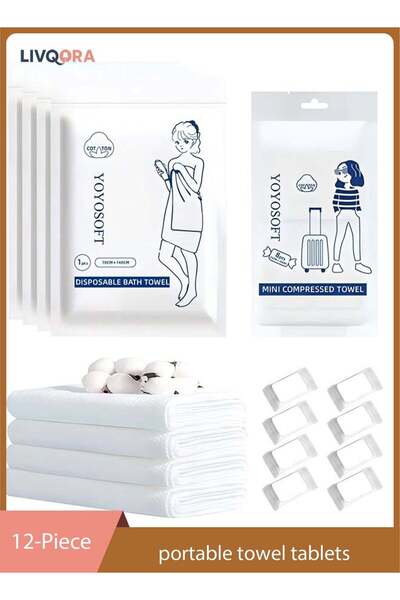 Generic Disposable Bath Towels Set, 4PCS Large Compressed Cotton Towels 70x14...