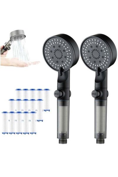 Generic High Pressure 5-Mode Filtered Shower Head, Built-in Power Wash for Ha...