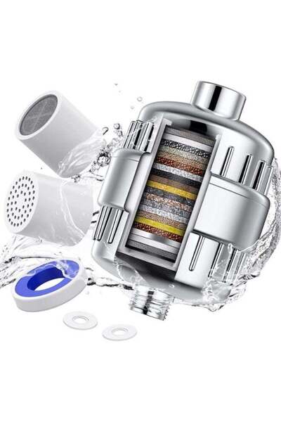 Generic 20-Stage Shower Filter for Hard Water with 2 Replaceable Cartridges, ...