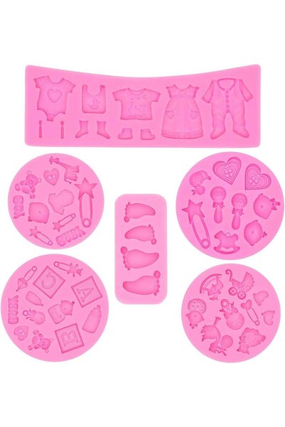 Generic Minta 6-Pack Cute Baby Silicone Fondant Cake Mold - Perfect for Party...