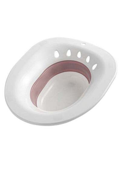 Generic Collapsible Squat Free Toilet Basin White/Pink 39x5x36cm