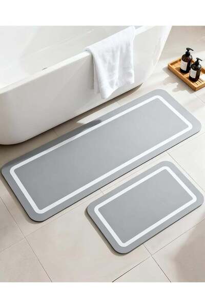 Generic Soft Diatomaceous Earth Bath Mat, Quick Dry Bathroom Mats 2 Piece, Gr...