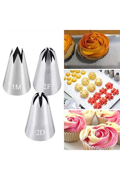 Generic Icing Piping Tip Set,3 Large Decorating Tips Stainless Steel,DIY Crea...