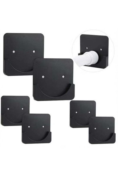 Generic Adhesive Shower Curtain Rod Holder,6 Pcs Square Adhesive Wall Mounted...