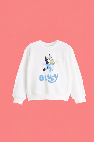 No9Wear Bluey Baskılı Çocuk Sweatshirt Unisex 4-14 Yaş