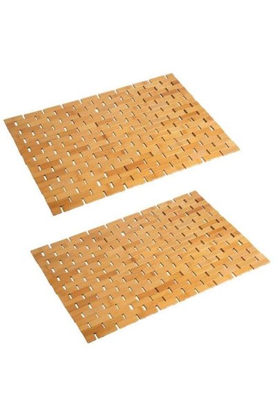 Generic Bamboo Wood Bath Mat, Waterproof Non-Slip Shower & Bathtub Floor Rug,...
