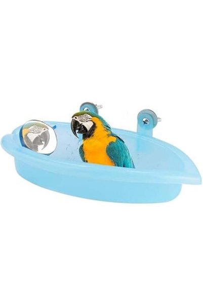 Generic Pet Parrot Bathtub, Bird Bath Tub with Mirror and Sink Toy, Bird Show...