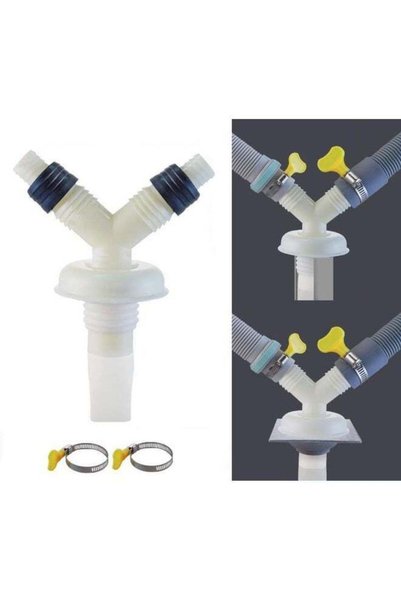 Generic Drain Hose Connector Adapter 1 Pc Washer Double Outlet Connector Y-Sh...