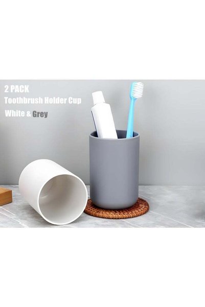 Generic Toothbrush Cup 2Pcs， Bathroom Toothbrush Holder, Storage Cup 300ml, H...