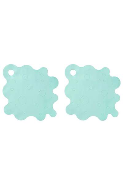 Generic Non-Slip Bathtub Mats in Light Turquoise Thermoplastic Elastomer with...