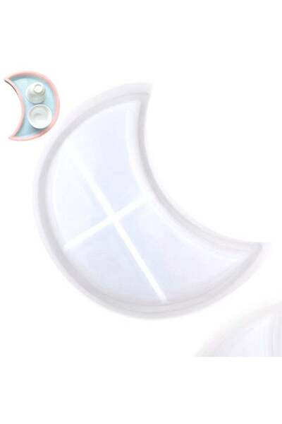 Generic Moon Shape Silicone Mold Epoxy Resin Molds DIY Gypsum Candle Holder D...