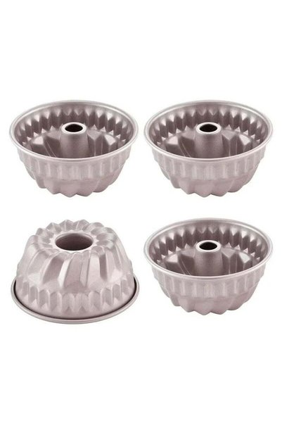 Generic 4‑Pack Champagne Gold Mini Tube Baking Pans, 4 Inch Non‑Stick Baking ...