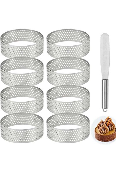 Generic 8Pack 2 Inch Stainless Steel Tart Ring, Mousse Tart, Crumpet Rings Ca...
