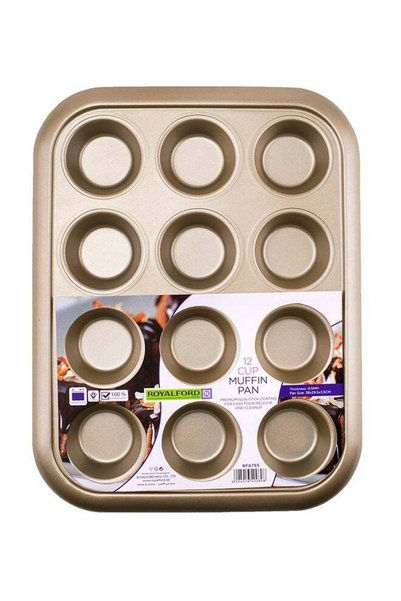 Generic Royalford 12-Cup Non-Stick Muffin & Cupcake Baking Tray | 38x29.5x3.5...